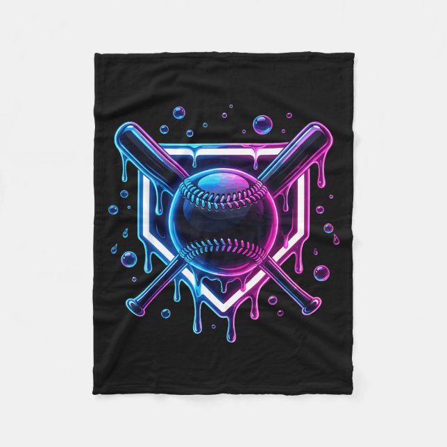 Baseball Drip Ice Cream Bat Kids  Fleecefilt (Framsidan)