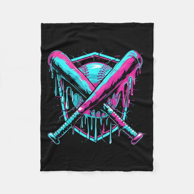 Baseball Drip Ice-cream Dripng Baseball Bat Var Wa Fleecefilt (Framsidan)