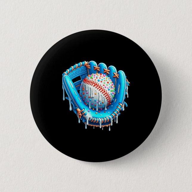 Baseball Drip Ice Cream Glove With Sprinkles Ball  Knapp (Framsida)