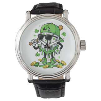 Baseball Drip Ice Cream St Patricks Day Armbandsur