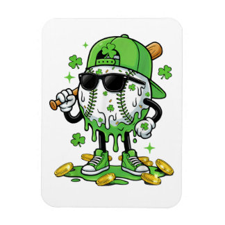 Baseball Drip Ice Cream St Patricks Day Magnet
