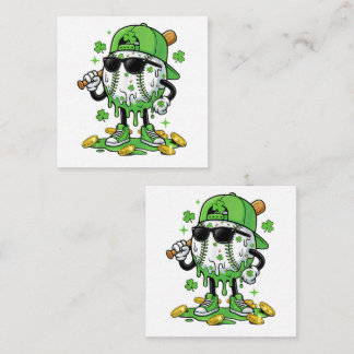 Baseball Drip Ice Cream St Patricks Day Tilläggskort