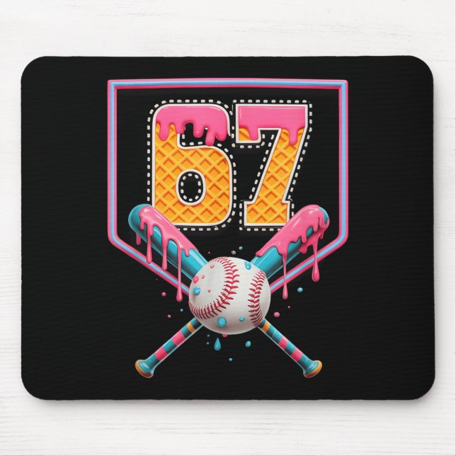 Baseball Drip Number 67 Fun Six Seven 6 7 Meme Des Musmatta (Framsidan)