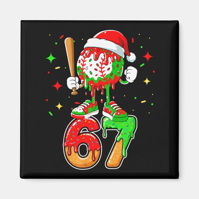 Baseball Drip Number 67 Meme Ice Cream Dripng Chri Magnet (Framsidan)