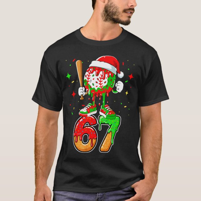 Baseball Drip Number 67 Meme Ice Cream Dripng Chri T Shirt (Framsida)