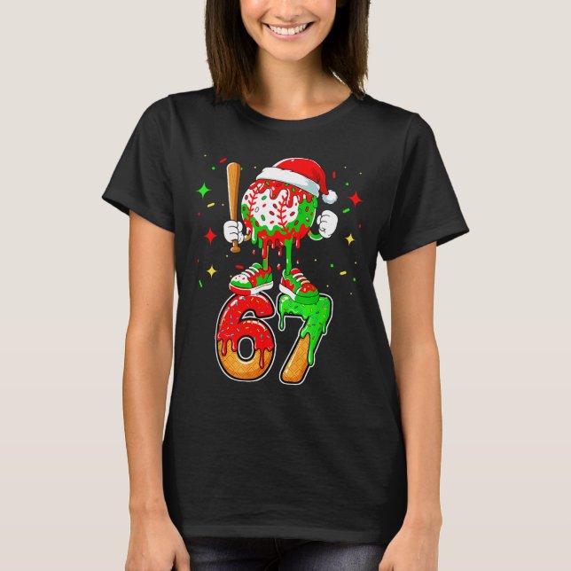 Baseball Drip Number 67 Meme Ice Cream Dripng Chri T Shirt (Framsida)