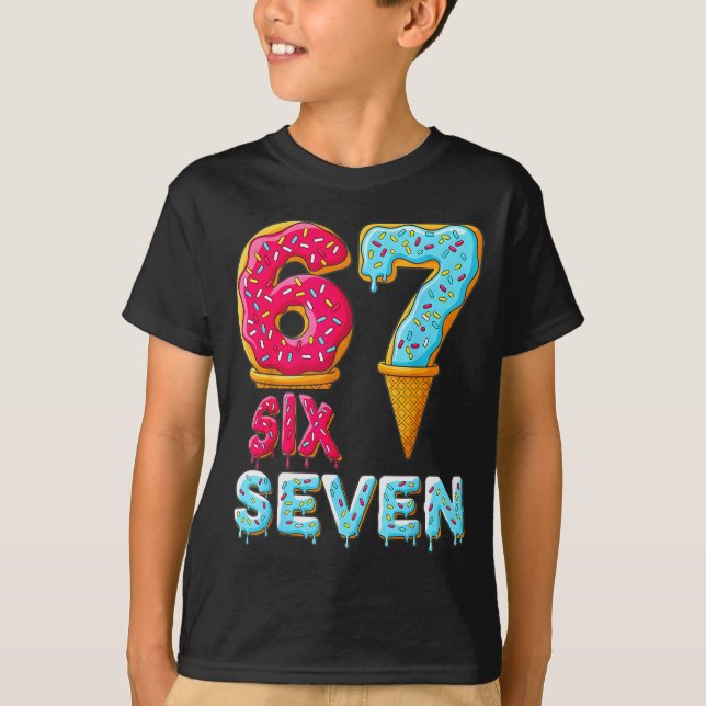 Baseball Drip Number 67 Player 67 Meme Ice Cream D T Shirt (Framsida)