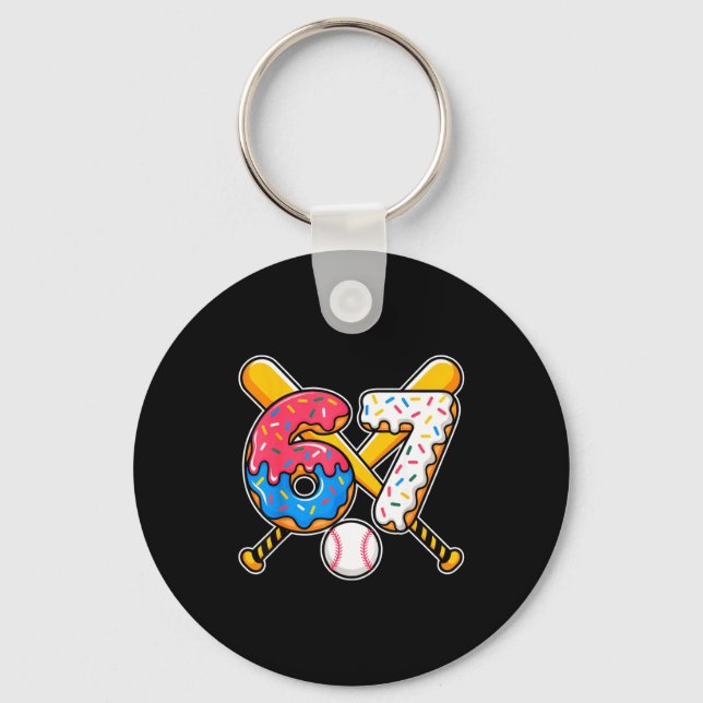 Baseball Drip Number 67 Player 67th Birthday Meme  Nyckelring (Framsida)