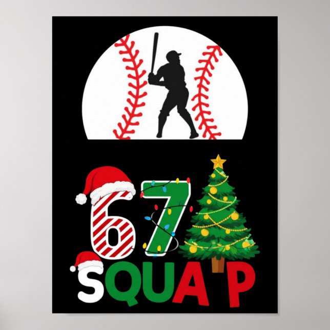 Baseball Drip Number 67 Player Or 67th Birthday 25 Poster (Framsidan)