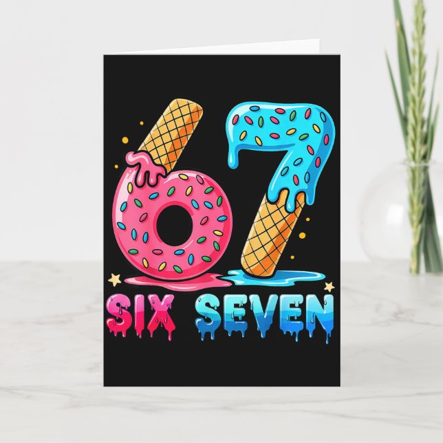 Baseball Drip Number 67 Player Or 67th Birthday  Kort (Framsida)