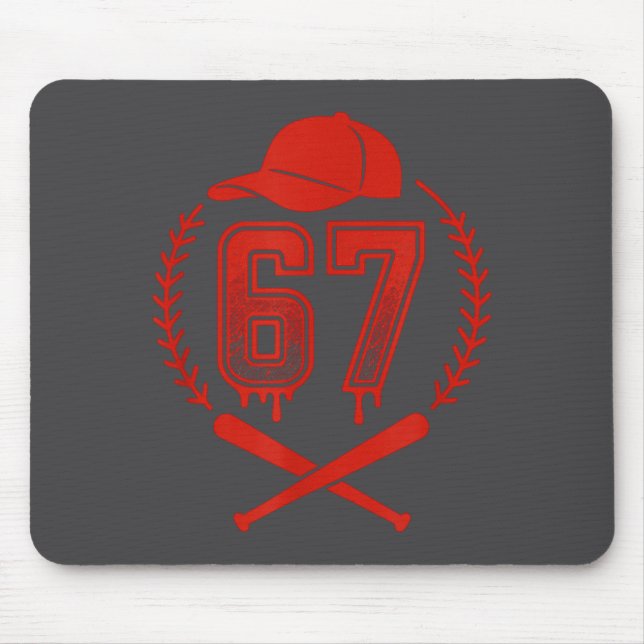 Baseball Drip Number 67 Player Or 67th Birthday  Musmatta (Framsidan)