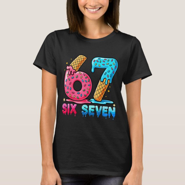 Baseball Drip Number 67 Player Or 67th Birthday  T Shirt (Framsida)
