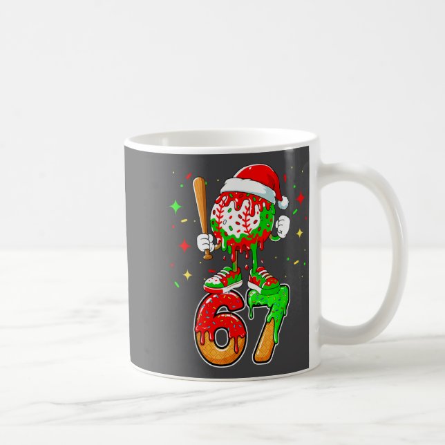Baseball Drip Nummer 67 Meme Glass Dripng Jul Kaffemugg (Höger)