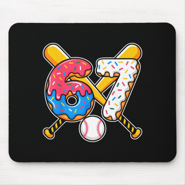 Baseball Drip Nummer 67 Spelare 67-årsdag Meme  Musmatta (Framsidan)