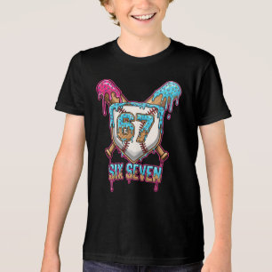 Baseball Drip Nummer 67 Spelare 6-7 Sex Sju Meme T Shirt