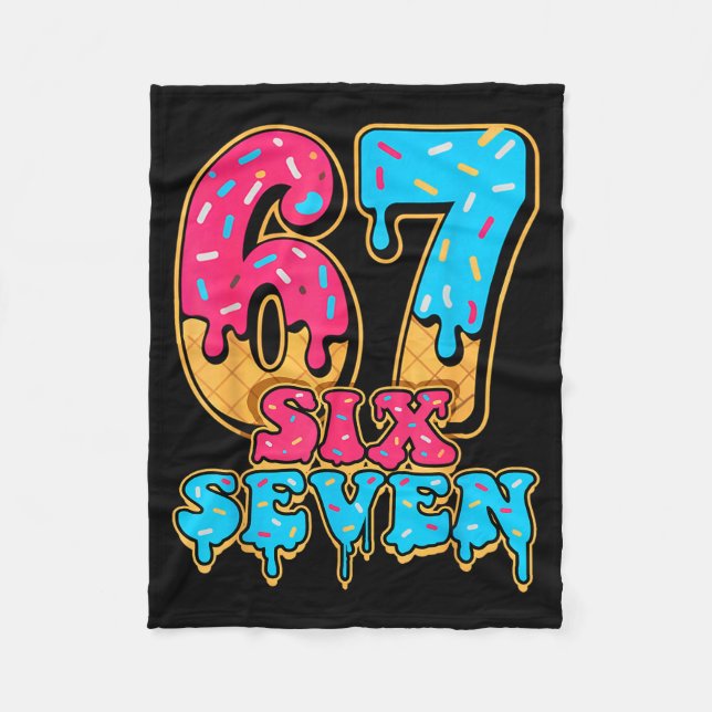 Baseball Drip Nummer 67 Spelare Eller 67-årsdag  Fleecefilt (Framsidan)