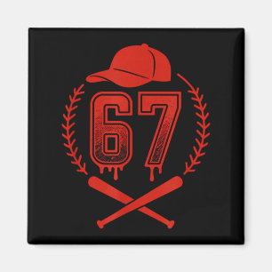 Baseball Drip Nummer 67 Spelare Eller 67-årsdag Magnet