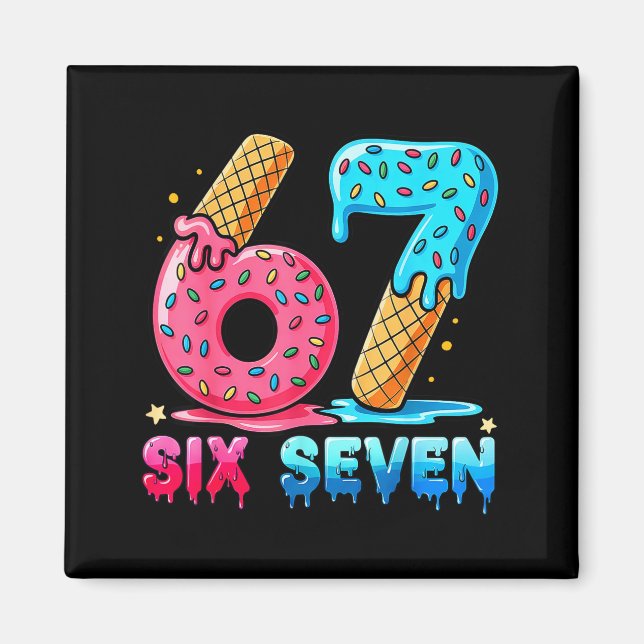 Baseball Drip Nummer 67 Spelare Eller 67-årsdag  Magnet (Framsidan)