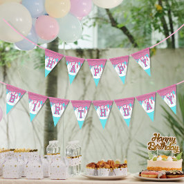 Baseball Drip Pennant Happy Birthday Vimplar