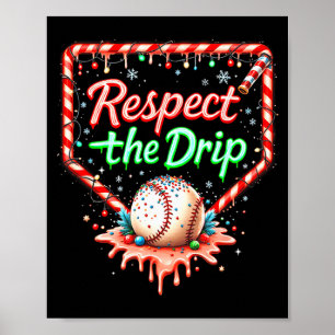 Baseball Drip Pojkar Glass Jul Ungdom Respekt Poster