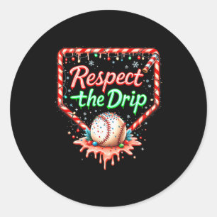 Baseball Drip Pojkar Glass Jul Ungdom Respekt Runt Klistermärke