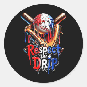 Baseball Drip Pojkar Hemmaplan Respekt För Drip 4: Runt Klistermärke