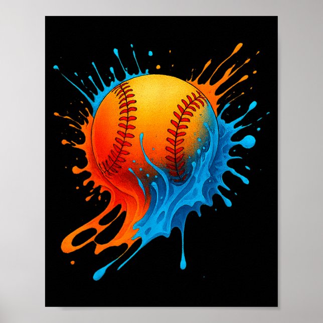 Baseball Drip Team For Boys And Girls Ice Cream Co Poster (Framsidan)