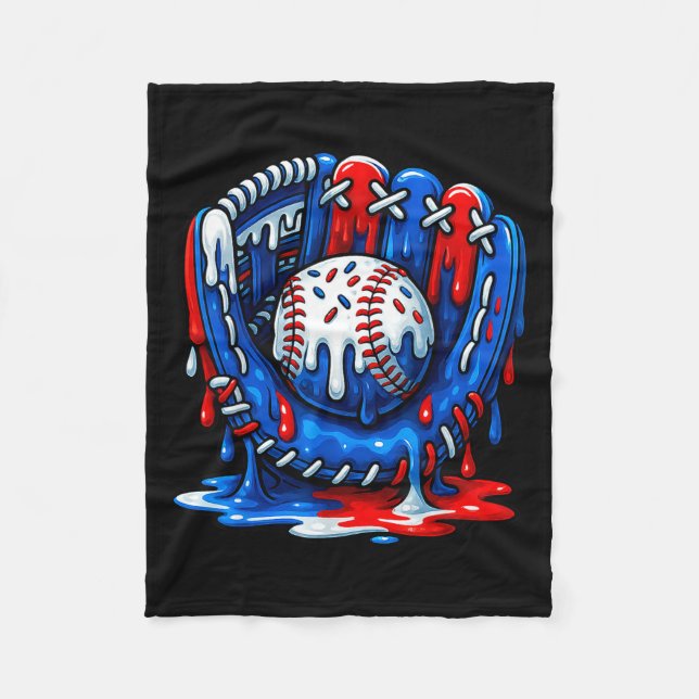 Baseball Drip Team For Boys Ice Cream Cool  Fleecefilt (Framsidan)