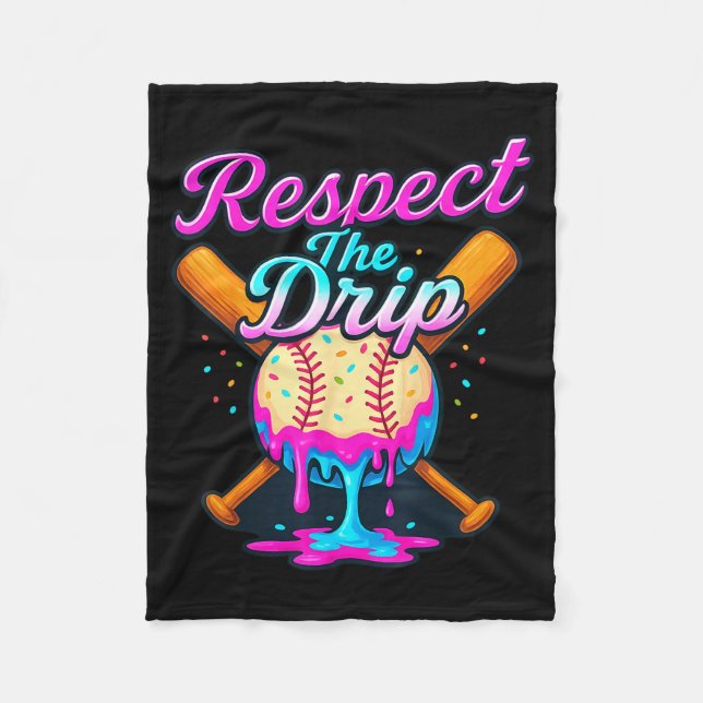 Baseball Drip Team For Boys Ice Cream Cool  Fleecefilt (Framsidan)