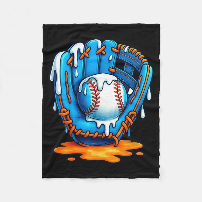 Baseball Drip Team For Boys Ice Cream Cool  Fleecefilt (Framsidan)