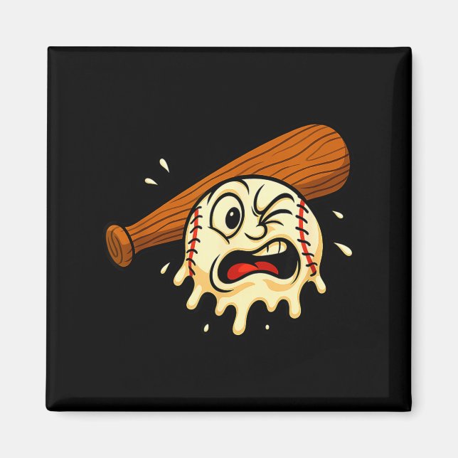 Baseball Drip Team For Boys Ice Cream Cool  Magnet (Framsidan)