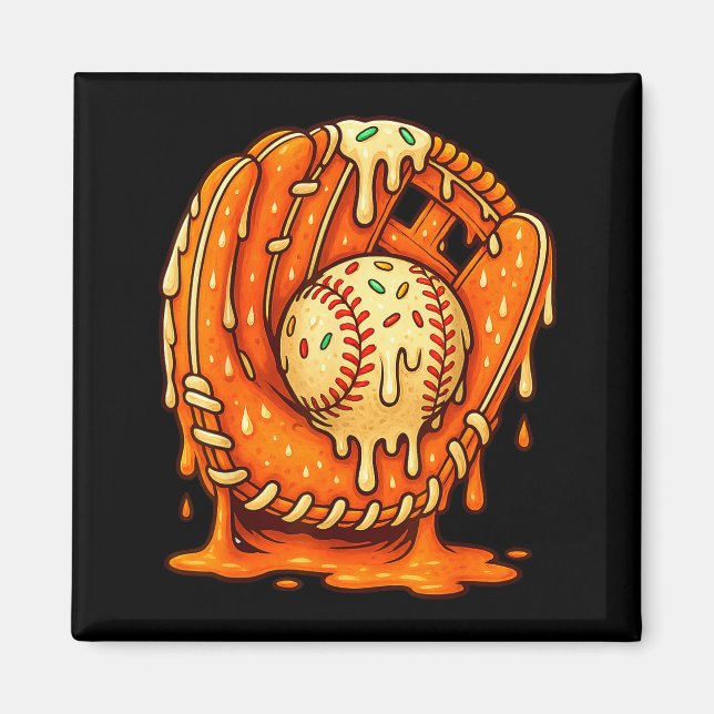 Baseball Drip Team For Boys Ice Cream Cool  Magnet (Framsidan)