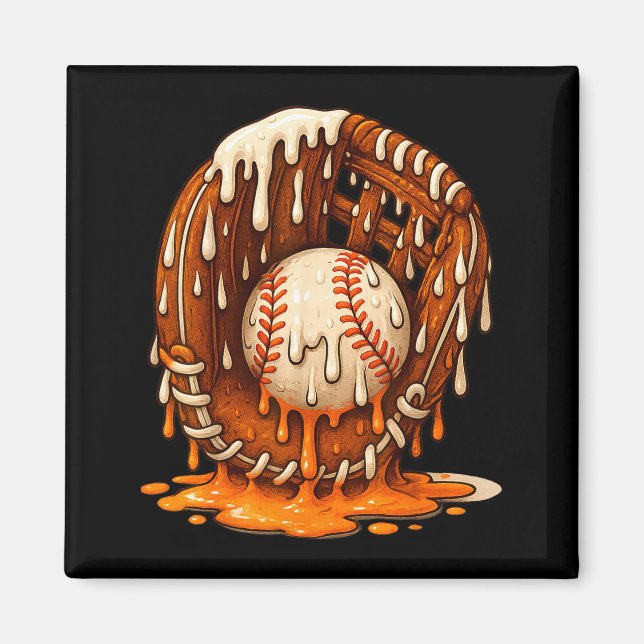 Baseball Drip Team For Boys Ice Cream Cool  Magnet (Framsidan)