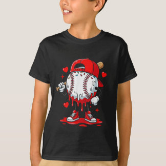 Baseball Drip Valentines Shirt Design, Cool Sports T Shirt