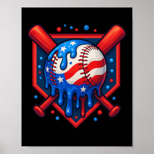Baseball driver Ice Cream 4th of Ju Poster