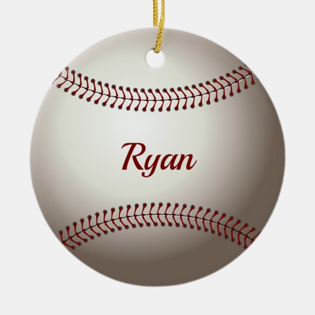 Baseball Dubbla Sided Ornament Round (Framsidan)