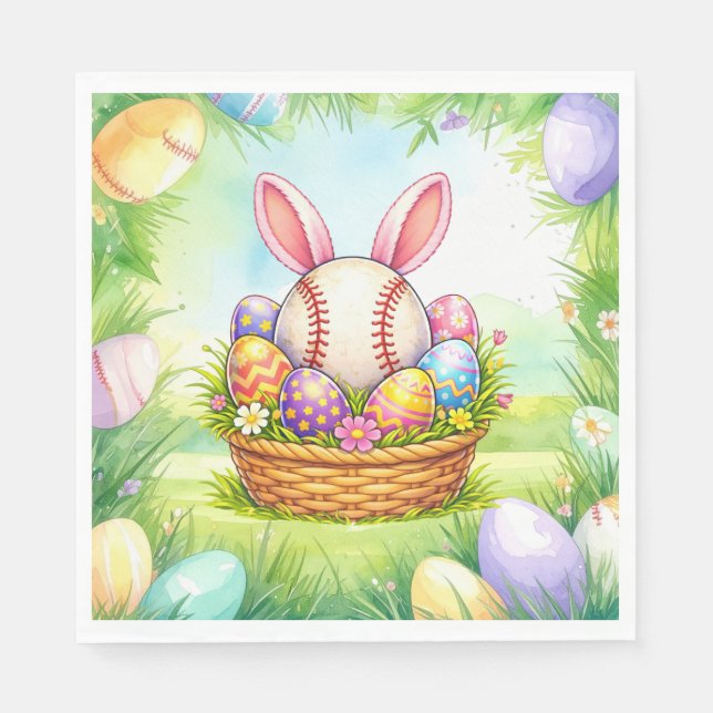 Baseball Easter  themed  Pappersservett (Framsidan)