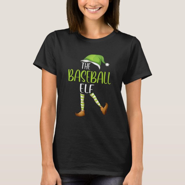 Baseball Elf-familjen Matching Pajama Baseball Elf T Shirt (Framsida)