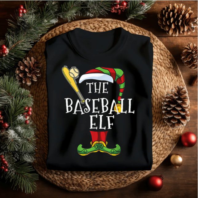 Baseball elf-familjens matchande christmas-utrustn t shirt (Skapare uppladdad)