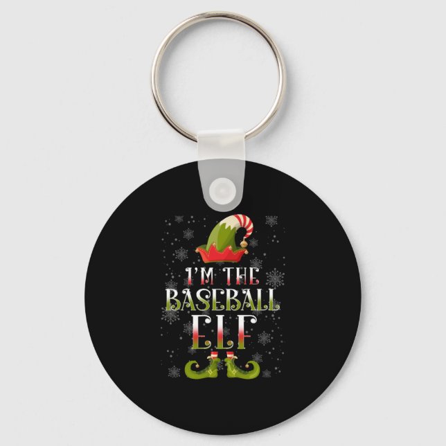 Baseball Elf-jul Nyckelring (Framsida)