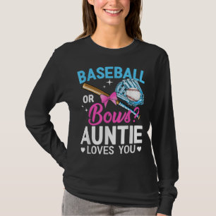 Baseball eller Bows Auntie Kärlek du Gender Reveal T Shirt