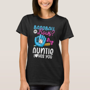 Baseball eller Bows Auntie Kärlek Du Rosa eller Bl T Shirt