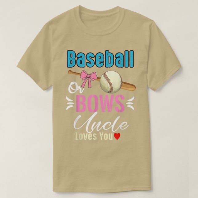 Baseball eller Bows-farbror Kärlek du Gender Revea T Shirt (Design framsida)