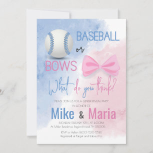Baseball eller Bows, gender visar inbjudan