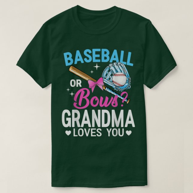 Baseball eller Bows Grandma Kärlek Du Gender Revea T Shirt (Design framsida)