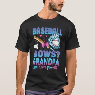 Baseball eller Bows Grandpa Kärlek You Gender Reve T Shirt