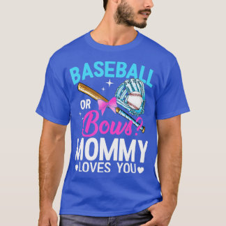 Baseball eller Bows Mamma Kärlek du Gender visa T Shirt