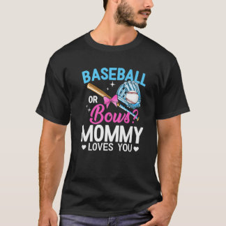 Baseball eller Bows Mamma Kärlek du Gender visa T Shirt