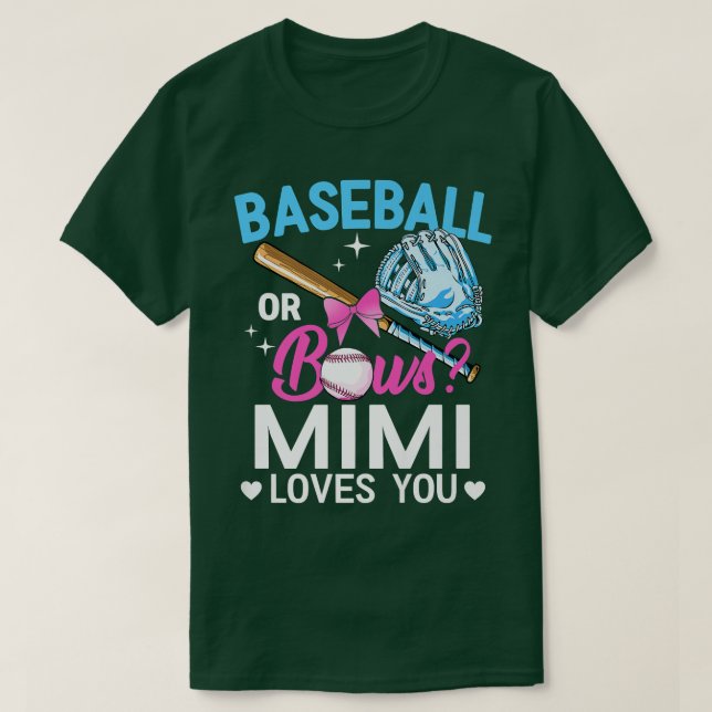 Baseball eller Bows Mimi Kärlek du Gender Visa Ros T Shirt (Design framsida)