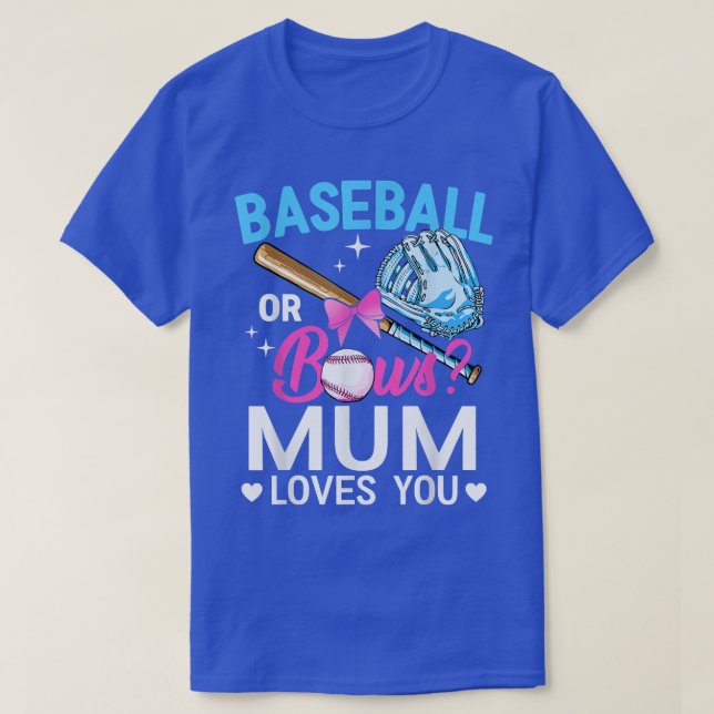 Baseball eller Bows Morsa Kärlek du Gender Visa Ro T Shirt (Design framsida)